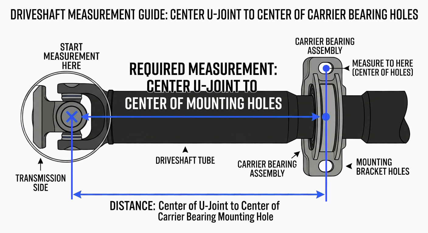 How to measure: Center U-Joint to Center Carrier Bearing